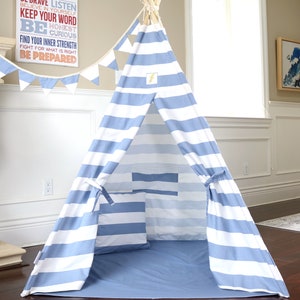 Jeffery Teepee Package with poles, LED light, matching flags banner and storage bag image 2