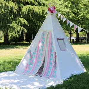 Alice Teepee Package Includes Teepee,Poles,Flags Banner, LED Lights,Storage Bag, Tipi, Girls Room Decor image 4