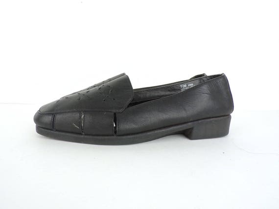 black soft leather loafers womens