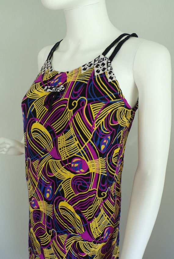 Vintage Geometric Print Dress,  Handmade 1990s Br… - image 4