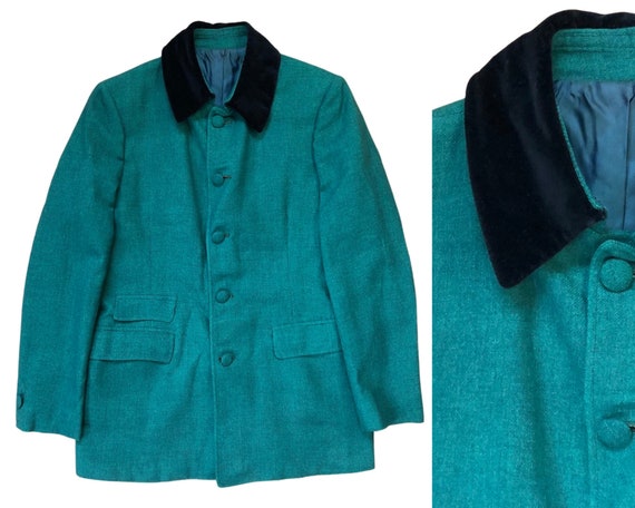 Vintage Womens Green Blazer, 1960s True Green Bla… - image 1