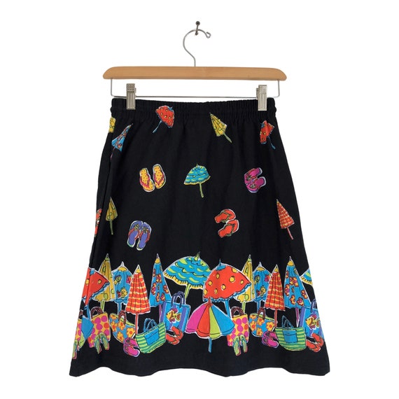 Vintage Beach Theme Skirt, 1990s Beach Totes Umbr… - image 5