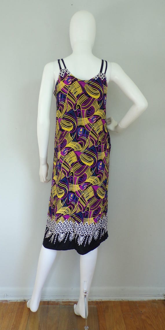 Vintage Geometric Print Dress,  Handmade 1990s Br… - image 5