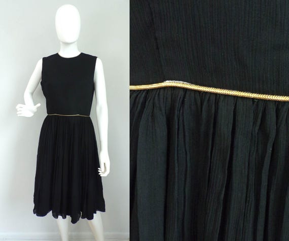 Vintage 1960s Silk Dress, 60s Sleeveless Dress, F… - image 1