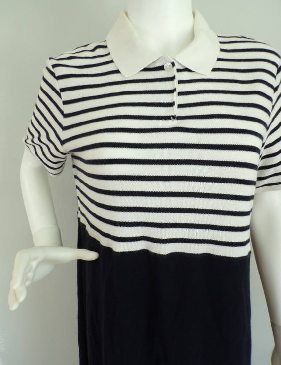 Vintage Nautical Dress, Talbots Stripe Cotton Dre… - image 3