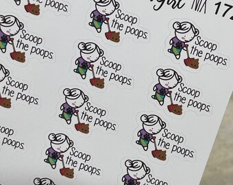 Nixie Scoop the Poops Planner Stickers