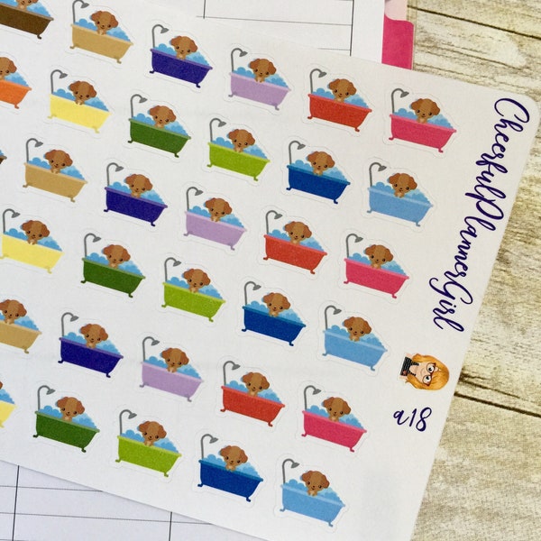 Dog Bath Planner Stickers