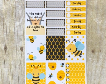 Bee Kind Mini Kit Weekly Layout Planner Stickers