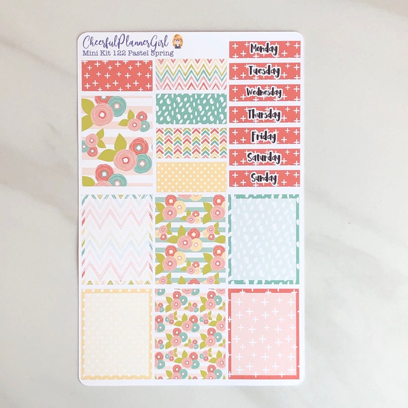 Pastel Spring Mini Kit Weekly Layout Planner Stickers image 1