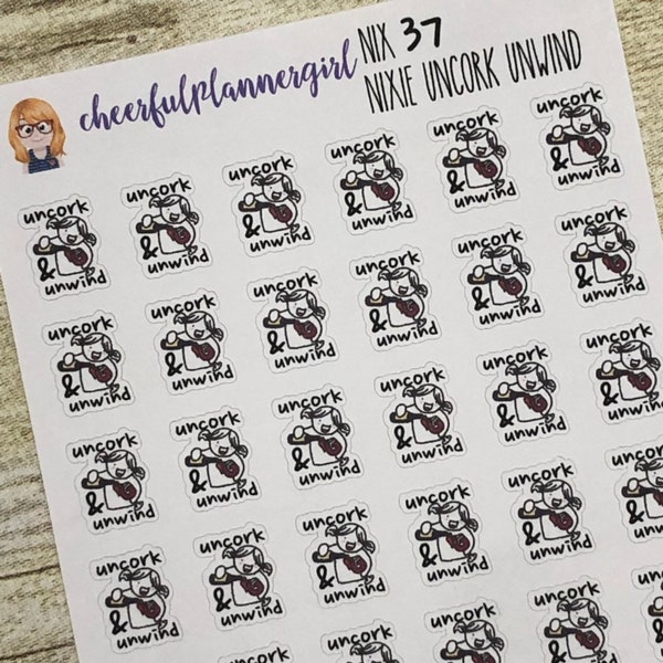 Nixie Uncork & Unwind Planner Stickers