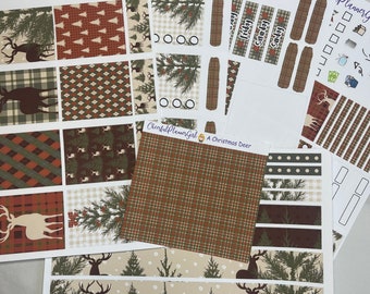 A Christmas Deer Standard Vertical Full Kit Weekly Layout Planner Stickers