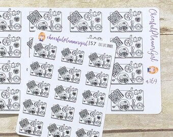 Dinner Flat Lay Planner Stickers