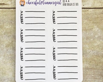 Hand Drawn List Box Planner Stickers