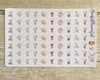 Spring Bunnies Planner Stickers Set