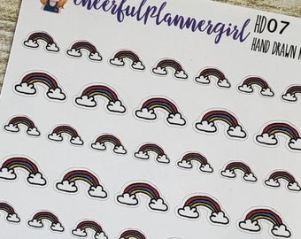 Hand Drawn Rainbows Planner Stickers