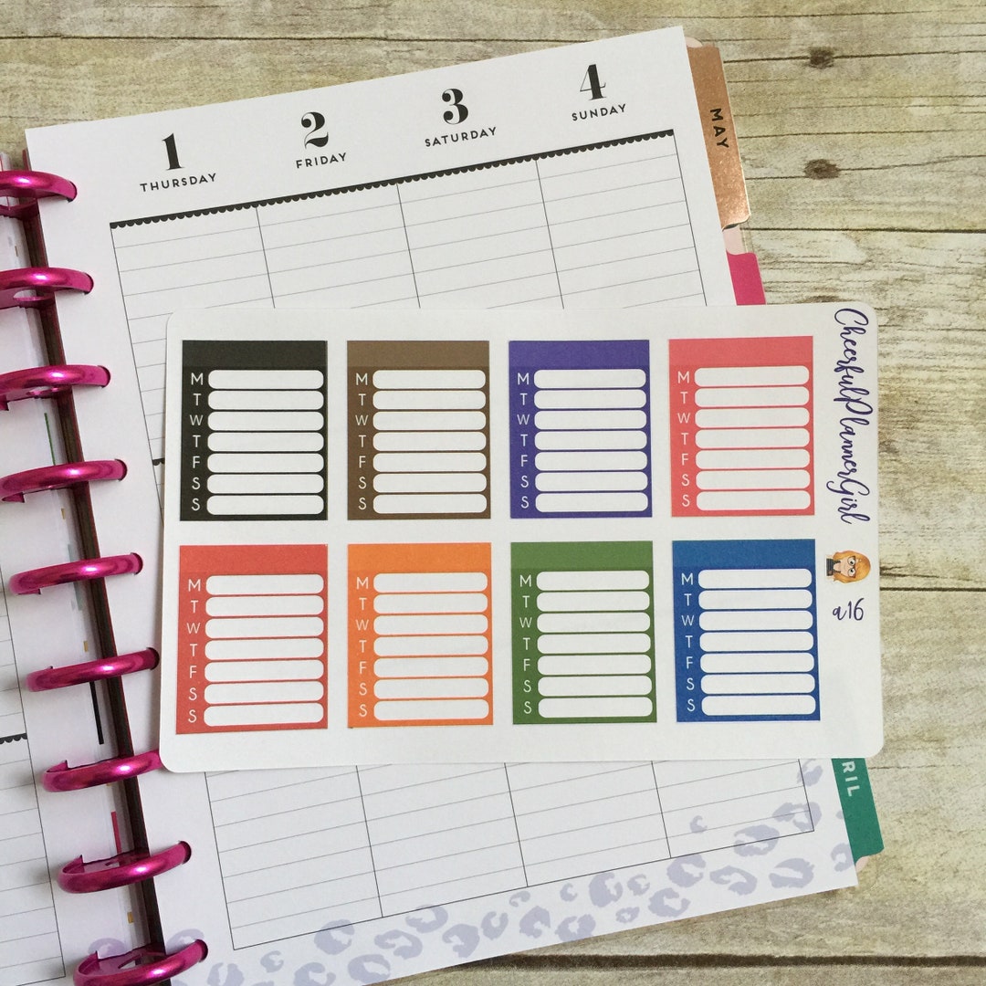 Blank Weekly Boxes Planner Stickers - Etsy