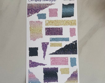 Spring Is Here Glitter Torn Papers Planner Stickers