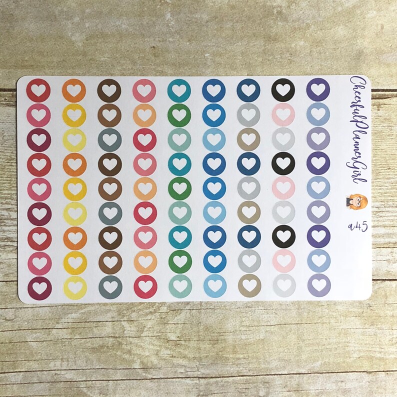 Circle Hearts Planner Stickers image 1