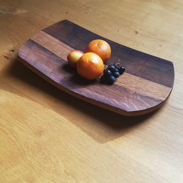 Fruit Bowl made from Oak Wine Barrel Staves. Simple, Elegant and Rustic Kitchen Feature