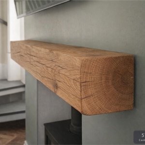 Solid French Oak 3" X 4" Beam Mantle Piece Fire Place Shelf Log Burner *free Postage* Includes Small Pot Of Oil & Concealed Bracke image 5