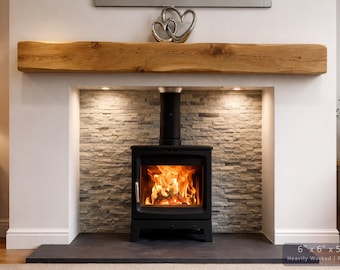 Solid French Oak 3" X 4" Beam Mantle Piece Fire Place Shelf Log Burner *free Postage* Includes Small Pot Of Oil & Concealed Bracke