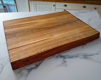 Solid Oak James Martin Style Chopping Board - Chunky / Thick Large Platter - Live Edge Or Square