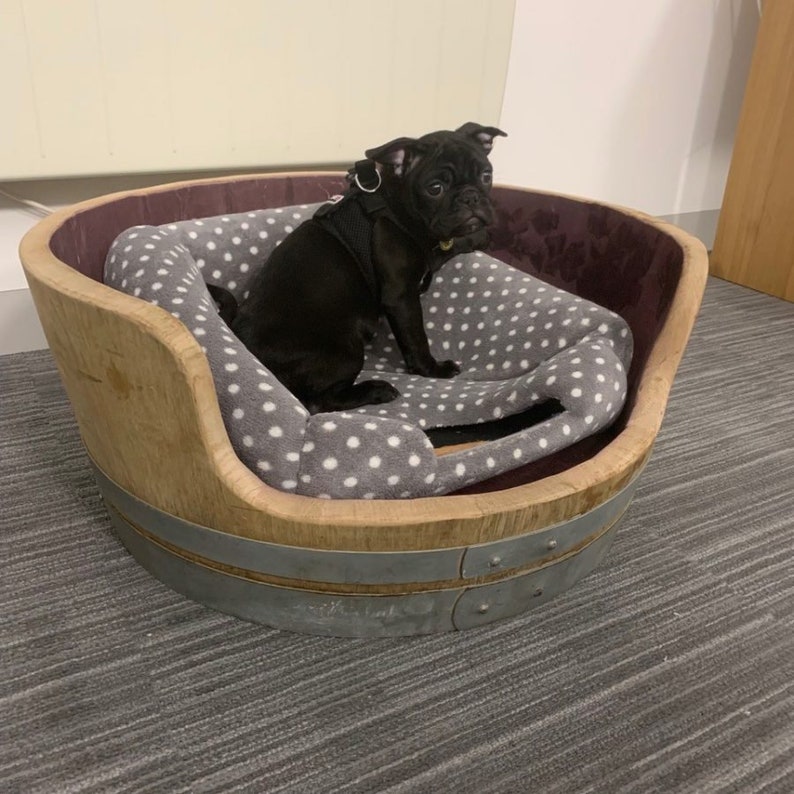 Oak Wine Barrel Dog Bed/cat Bed. please See Dimensions In Description image 5