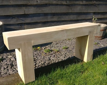 Solid French Oak Beam Garden Bench Seat (size Options Available)