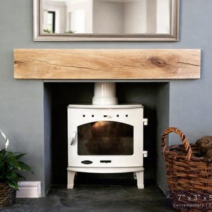 Solid French Oak 3" X 4" Beam Mantle Piece Fire Place Shelf Log Burner *free Postage* Includes Small Pot Of Oil & Concealed Bracke image 13