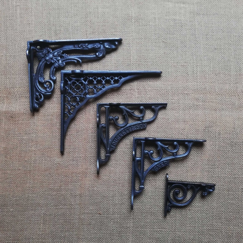 Cast Iron Style Antique Shelf Support Brackets Rustic Etsy