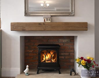 Solid French Oak 7" X 3" Beam Mantle Piece Fire Place Shelf Log Burner *free Postage* Includes Small Pot Of Oil & Concealed Bracke