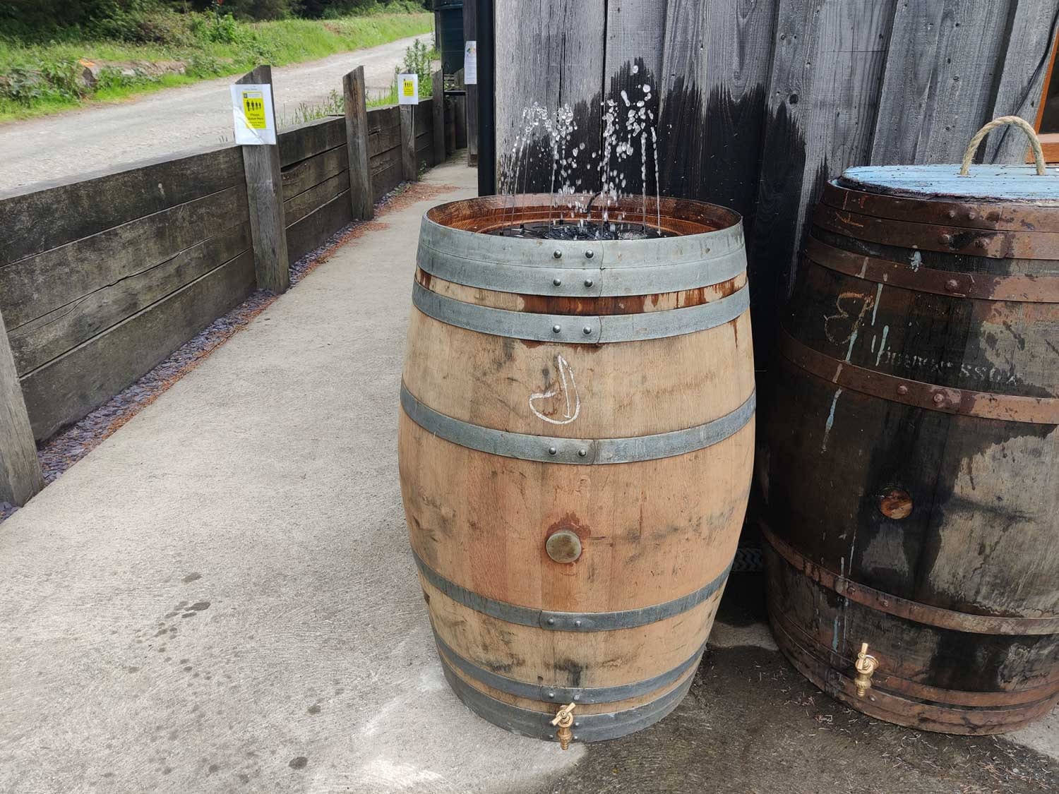 Oak Wine Barrel Garden Water Feature Multifunctional Water | Etsy