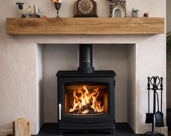 Solid French Oak 6" X 4" Beam Mantle Piece Fire Place Shelf Log Burner *free Postage* Includes Small Pot Of Oil & Concealed Bracke
