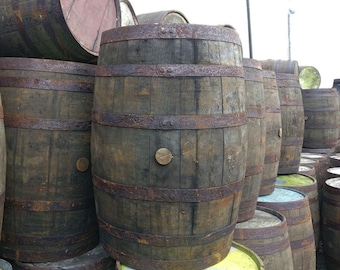 Whiskey Barrel Reclaimed - Rustic Oak Perfect Garden Feature *please See Dimensions In Description*