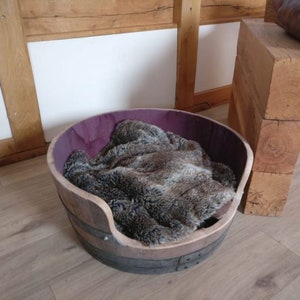 Oak Wine Barrel Dog Bed/cat Bed. please See Dimensions In Description image 3