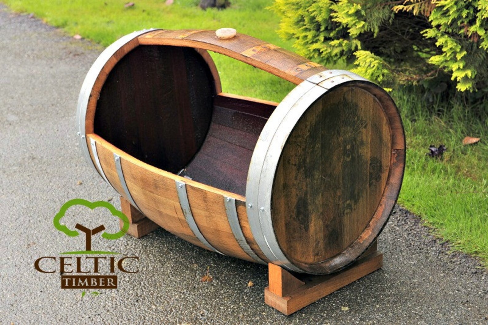 Wine Barrel Planter Cradle Style. Full Barrel Etsy UK