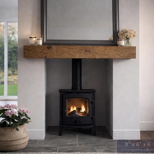Solid French Oak 3" X 4" Beam Mantle Piece Fire Place Shelf Log Burner *free Postage* Includes Small Pot Of Oil & Concealed Bracke image 9