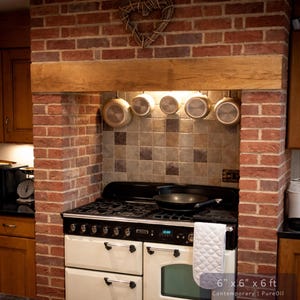 Solid French Oak 3" X 4" Beam Mantle Piece Fire Place Shelf Log Burner *free Postage* Includes Small Pot Of Oil & Concealed Bracke image 12