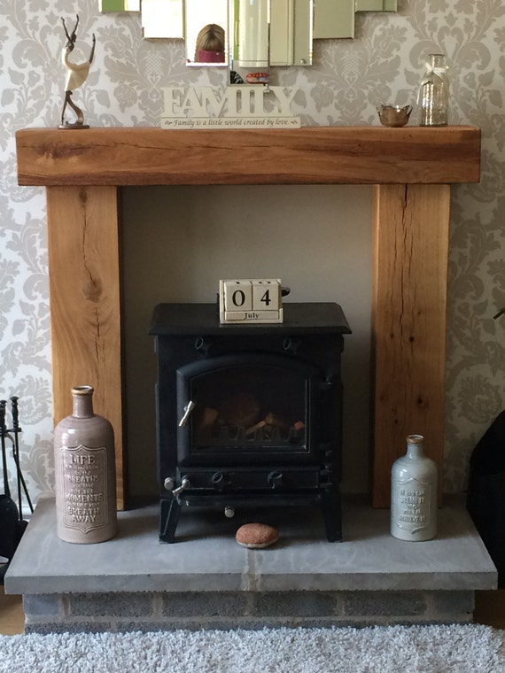 Fire Place Solid French Oak Beam Surround Mantle Shelf Etsy
