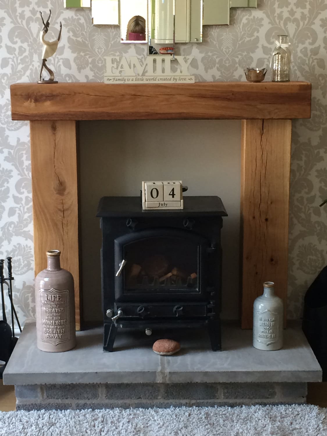 FREE FIXINGS RUSTIC COTTAGE FIRE SURROUND 