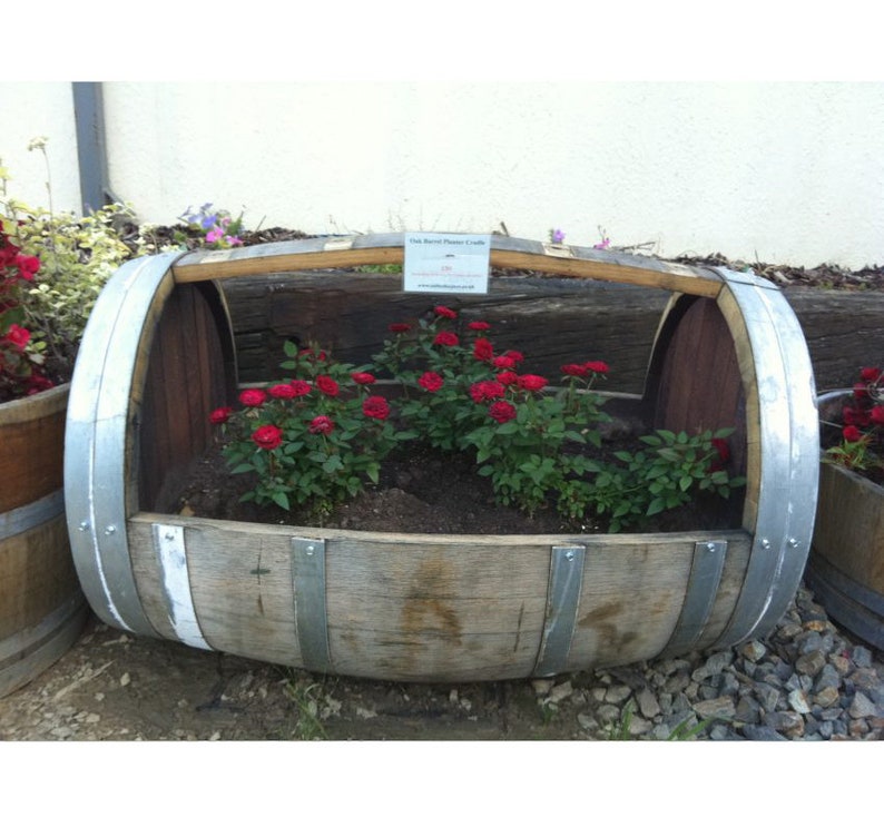 Wine Barrel Planter Cradle Style. Full Barrel Etsy UK