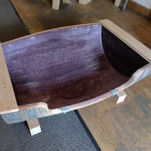 Oak Wine Barrel Dog Bed/cat Bed. please See Dimensions In Description image 4