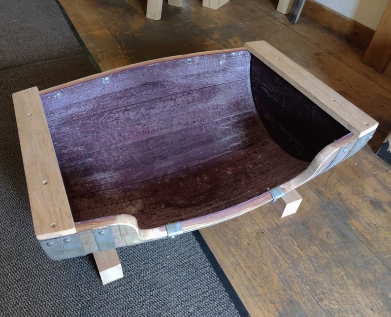 Oak Wine Barrel Dog Bed/cat Bed. please See Dimensions In Description image 4