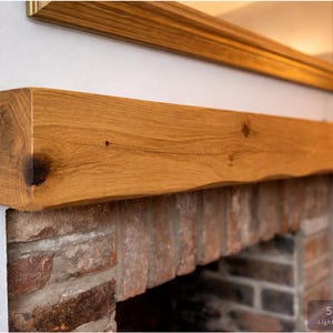 Solid French Oak 3" X 4" Beam Mantle Piece Fire Place Shelf Log Burner *free Postage* Includes Small Pot Of Oil & Concealed Bracke image 3