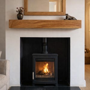 Solid French Oak 3" X 4" Beam Mantle Piece Fire Place Shelf Log Burner *free Postage* Includes Small Pot Of Oil & Concealed Bracke image 7