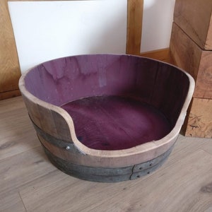 Oak Wine Barrel Dog Bed/cat Bed. please See Dimensions In Description image 1