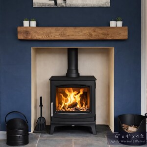 Solid French Oak 3" X 4" Beam Mantle Piece Fire Place Shelf Log Burner *free Postage* Includes Small Pot Of Oil & Concealed Bracke image 10