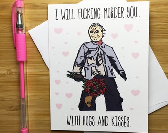 Funny Horror Love Card, Scary Funny Valentine Card, Funny Love Card, Horror Film Gift, I Love You Card, Happy Anniversary Card, Love Card