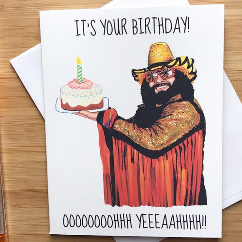 Funny 1980s Wrestler Birthday Card Happy Birthday Card for - Etsy Funny 1980s Wrestler Birthday Card Happy Birthday Card for - Etsy