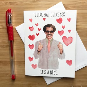 Funny &#39;I like you, i like sex&#39; Card, Sexy Love Card, Naughty Card, Anniversary Card, Love Greeting Cards, Romantic Card, For Husband